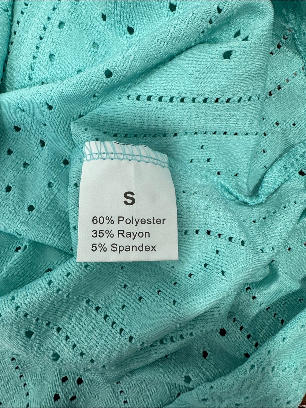 Sleeveless Eyelet Tank Top in Aqua. Size Small. New in Bag - Picture 7 of 7
